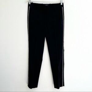 The Kooples Paris black trouser pants diamond studded tuxedo stripe size 0